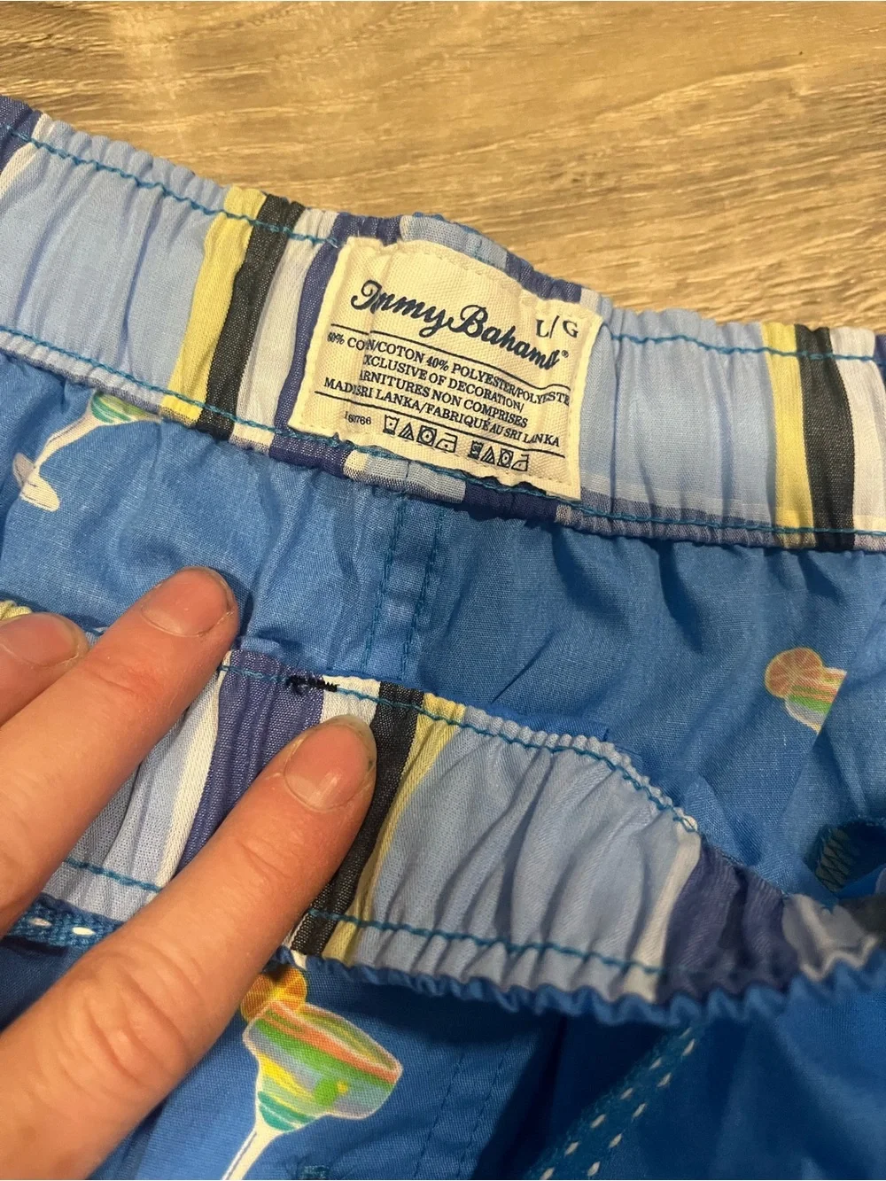 Tommy Bahama Blue Martini-Print Swim Trunks
